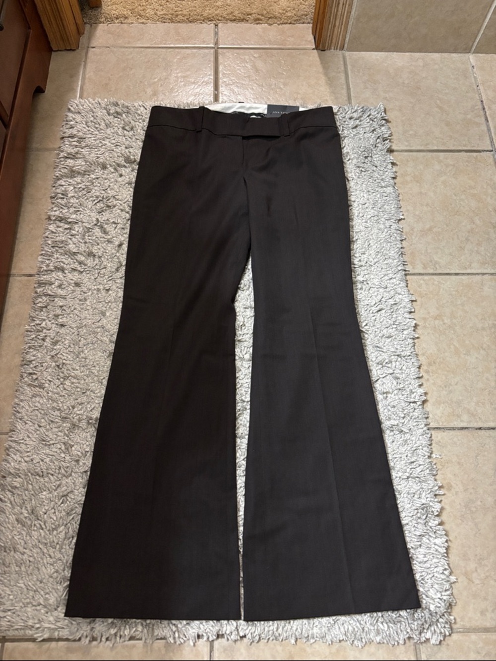 LOFT Brown Boot-Cut Flare Dress Pants